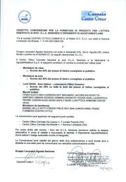 oggetto: convenzione per la fornitura di prodotti per l`ottica riservata