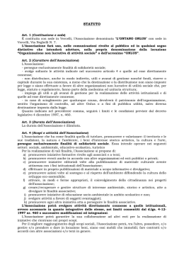 Lo statuto di una Associazione - ONLUS