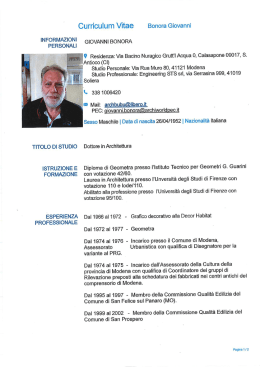 Curriculum - Comune di Novellara