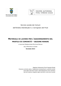 Servizio sociale dei Comuni dell`Ambito Distrettuale 5.1 Cervignano