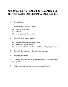 MANUALE DI ACCREDITAMENTO DEI CENTRI