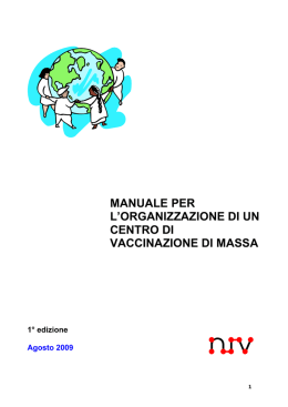 MANUALE PER L`ORGANIZZAZIONE DI UN CENTRO DI