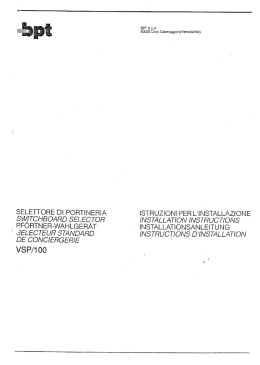 SELETTORE DI PORTINERIA sW1 TCHBOARD SELEQTOF1