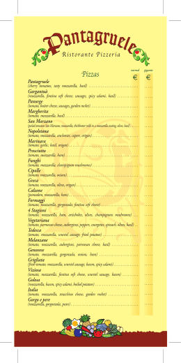 English menu - Il Pantagruele