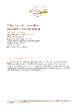 Chitarrine with aubergines and cherry tomatoes