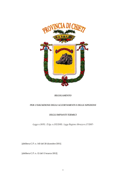 1 REGOLAMENTO PER L`ESECUZIONE DEGLI