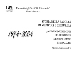STORIA DELLA FACOLT&Agrave; - Universit&agrave; degli Studi "G. d`Annunzio"