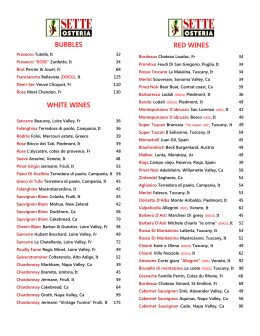 RED WINES BUBBLES WHITE WINES