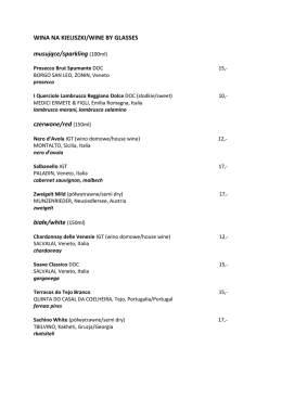 WINA NA KIELISZKI/WINE BY GLASSES musujące/sparkling (100ml