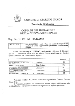 Delibera di GM n. 131 - Comune di Giardini Naxos
