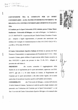 Convenzione Unibo-CUSI - Universit&agrave; di Bologna