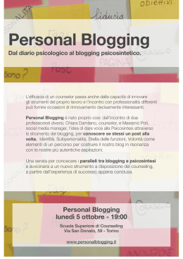 locandina personal blogging