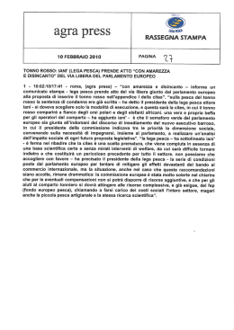 Page 1 @ agra prcss W&ldquo; RASSEGNA STAMPA 10 FEBBRAIO 2010