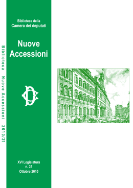 N. 31 Ottobre 2010 - Biblioteca della Camera dei deputati