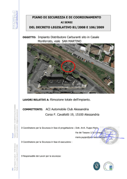 Piano sicurezza e coordinamento - Automobile Club Alessandria