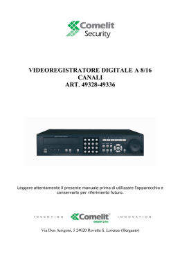 videoregistratore digitale a 8/16 canali art. 49328-49336