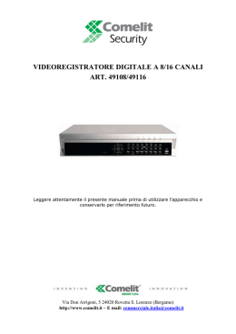 videoregistratore digitale a 8/16 canali art. 49108/49116