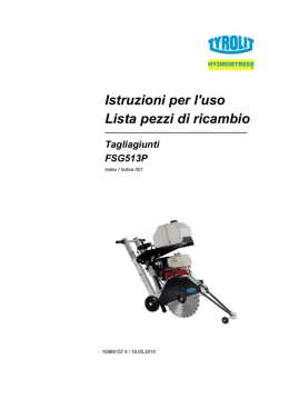 Istruzioni per l`uso Lista pezzi di ricambio