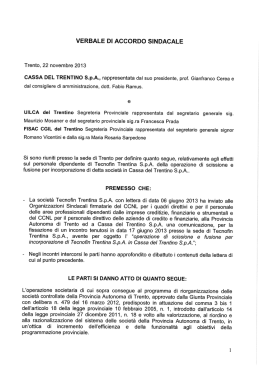 VERBALE DI ACCORDO SINDACALE