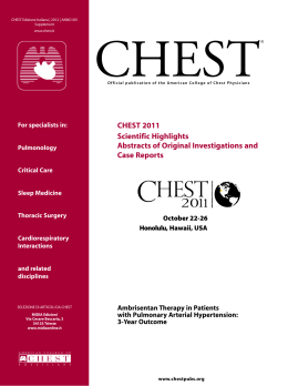 CHEST 2011 Scientific Highlights Abstracts of Original
