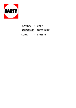 marque : bosch reference : pkk631b17e codic : 3766616