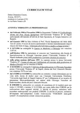 Curriculum - Azienda Ospedaliera Sant`Anna e San Sebastiano di
