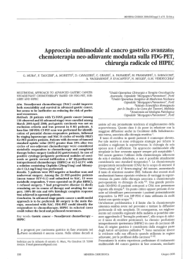 Approccio multimodale al cancro gastrico avanzato