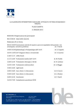 LA CLAUDICATIO INTERMITTENS VASCOLARE