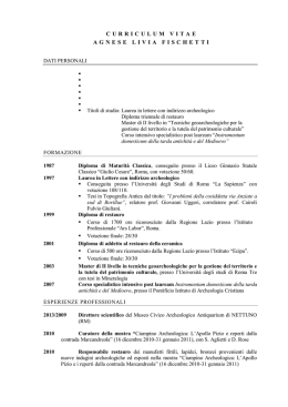 CV Fischetti - Dipartimento di Scienze dell`Antichità