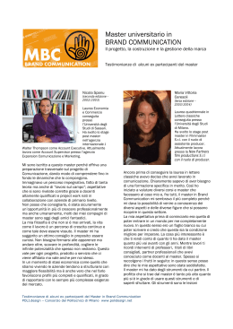 Master universitario in BRAND COMMUNICATION