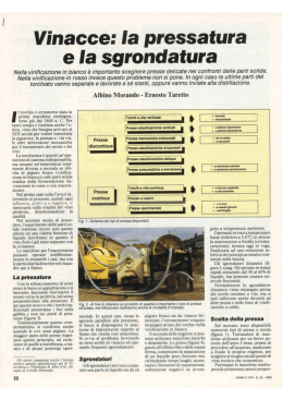 Vinacce la pressatura e la sgrondatura