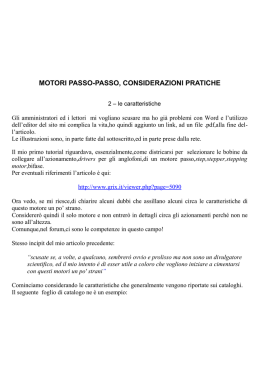 motori passo-passo, considerazioni pratiche