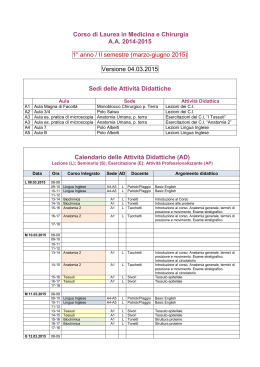 Calendario Corsi (1°/II semestre) - Corso di Laurea in Medicina e