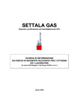 Settala GAS - Scheda Informazione 2008