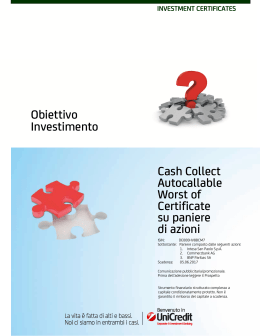 Obiettivo Investimento Cash Collect Autocallable Worst