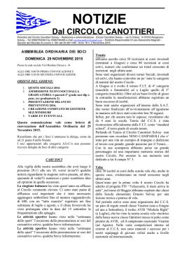 Notizie del C.C.S. &ndash; 11/2015