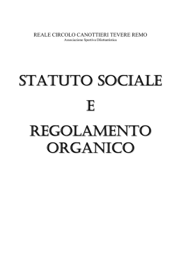 statuto sociale e regolamento organico