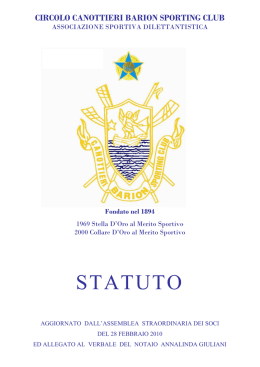 Lo Statuto - Circolo Canottieri Barion