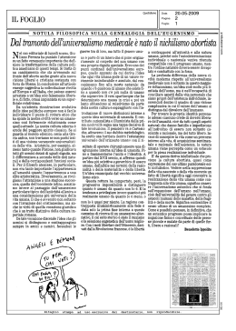 Dal tramonto dell`anivers&icirc;alismo medievale &egrave; nato il nichilismo