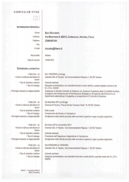 CV Baci - Azienda USL Rieti