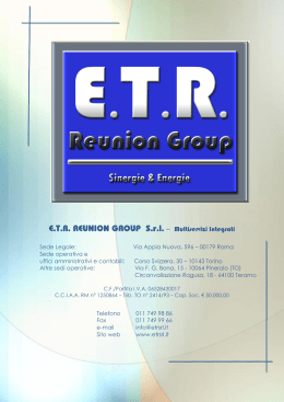 E.T.R. REUNION GROUP S.r.l. – Multiservizi Integrati