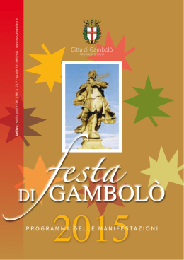 FESTA DI GAMBOLO` 2015, PROGRAMMA