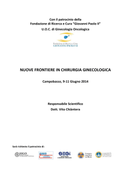 NUOVE FRONTIERE IN CHIRURGIA GINECOLOGICA