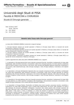 Ordinamento della Scuola di Chirurgia generale