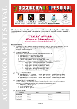 ITALIA AWARD regolamento