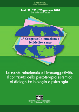 La mente relazionale e l`intersoggettivit&agrave;. Il contributo della