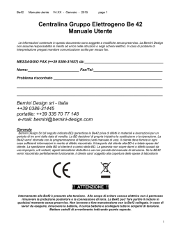 Centralina Gruppo Elettrogeno Be42 Manuale Utente