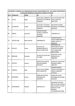 Movimenti connessi alle assegnazioni dei neo primi Dirigenti del