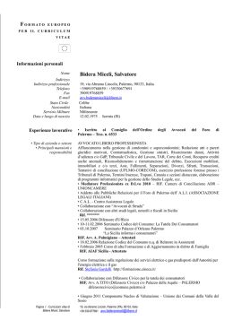 Curricula Rita Lascari Curricula Salvatore Bidera Miceli