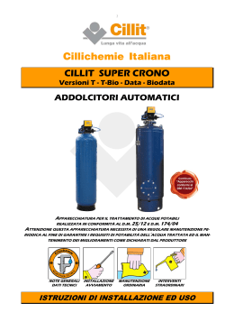 Cillichemie Italiana CILLIT SUPER CRONO Versioni T - T-Bio
